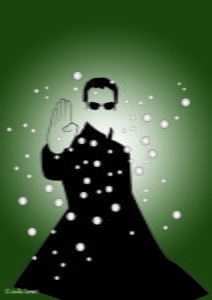 Matrix:The Matrix Neo Dodging Bullets