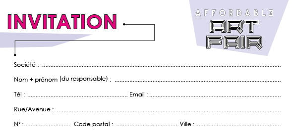 Affordable Art Fair Brussels invitation