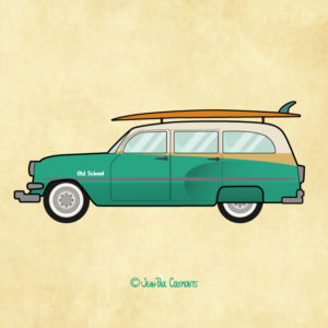 old school car illustration