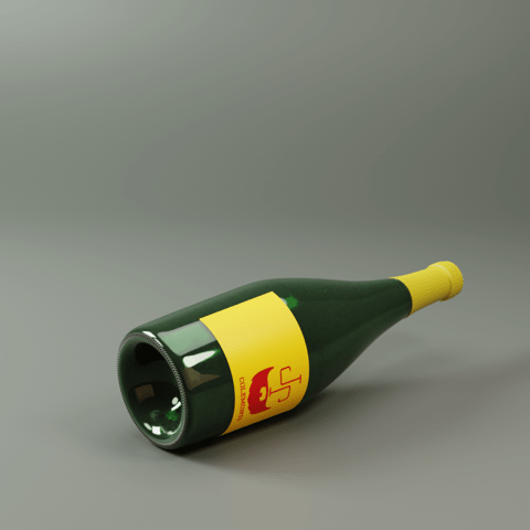 3d wine bottle