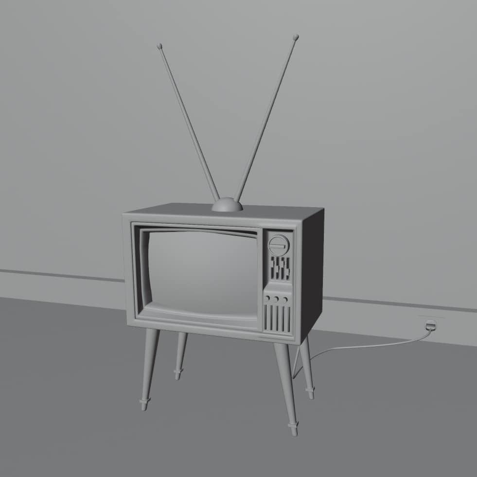 3d Vintage TV animation Blender